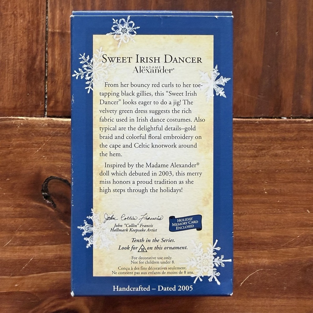 Hallmark Keepsake 2005 Sweet Irish Dancer Hanging Christmas Tree Ornament 3.5" - Picture 2 of 6